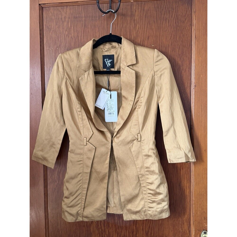 Vero Moda Kathy 3/4 Blazer XS ( 155/76A) Gold NWT No Belt